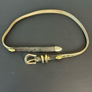 Ladies gold tone belt with leather reticulating belt waist 29”-32”